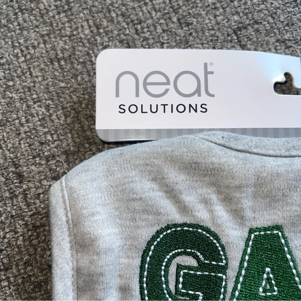 SALE 4/$20 Game On! Gray and Green Football helmet baby Bib One Size Game Day